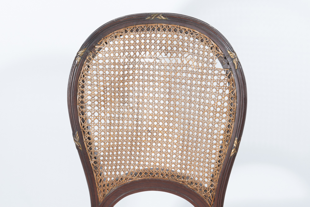 Set of Italian Neoclassical Style Caned Chairs
