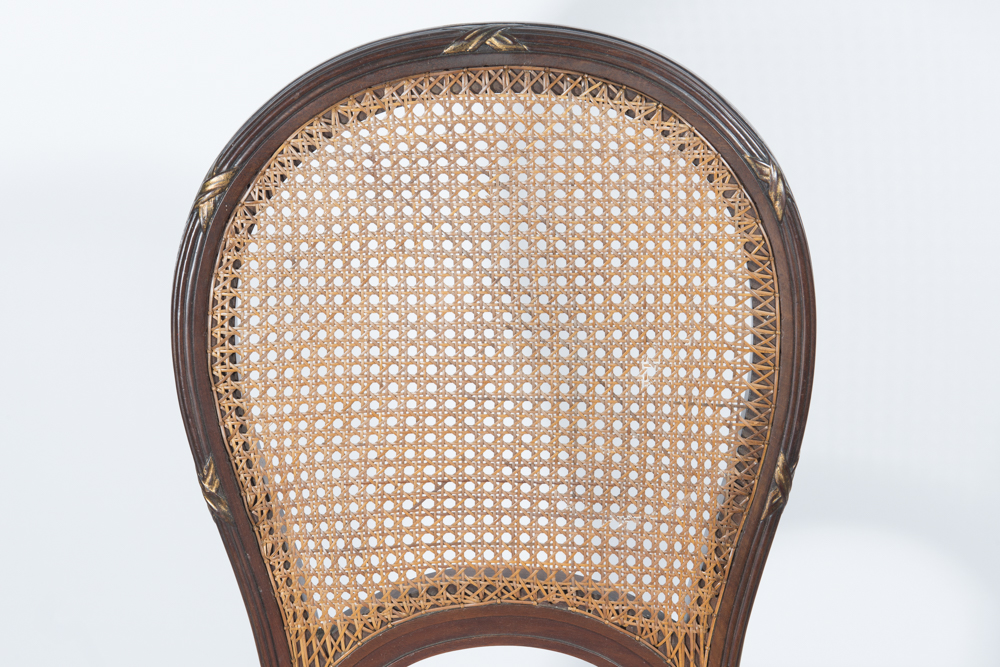 Set of Italian Neoclassical Style Caned Chairs