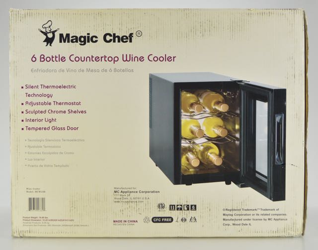 Magic Chef 6 Bottle Countertop Wine Cooler Model MCWC6B