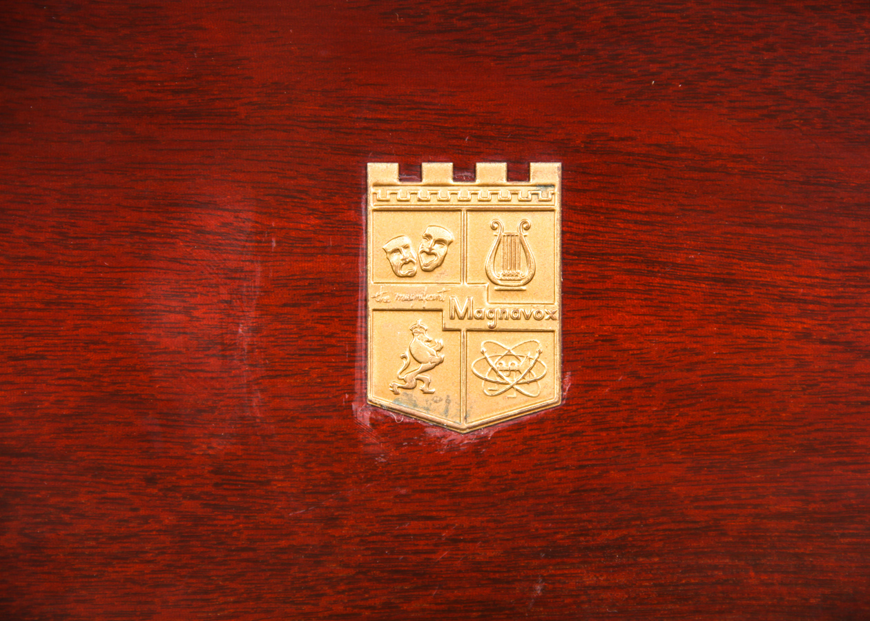 Vintage Wood Magnavox Turntable, Radio, and Speaker Cabinet