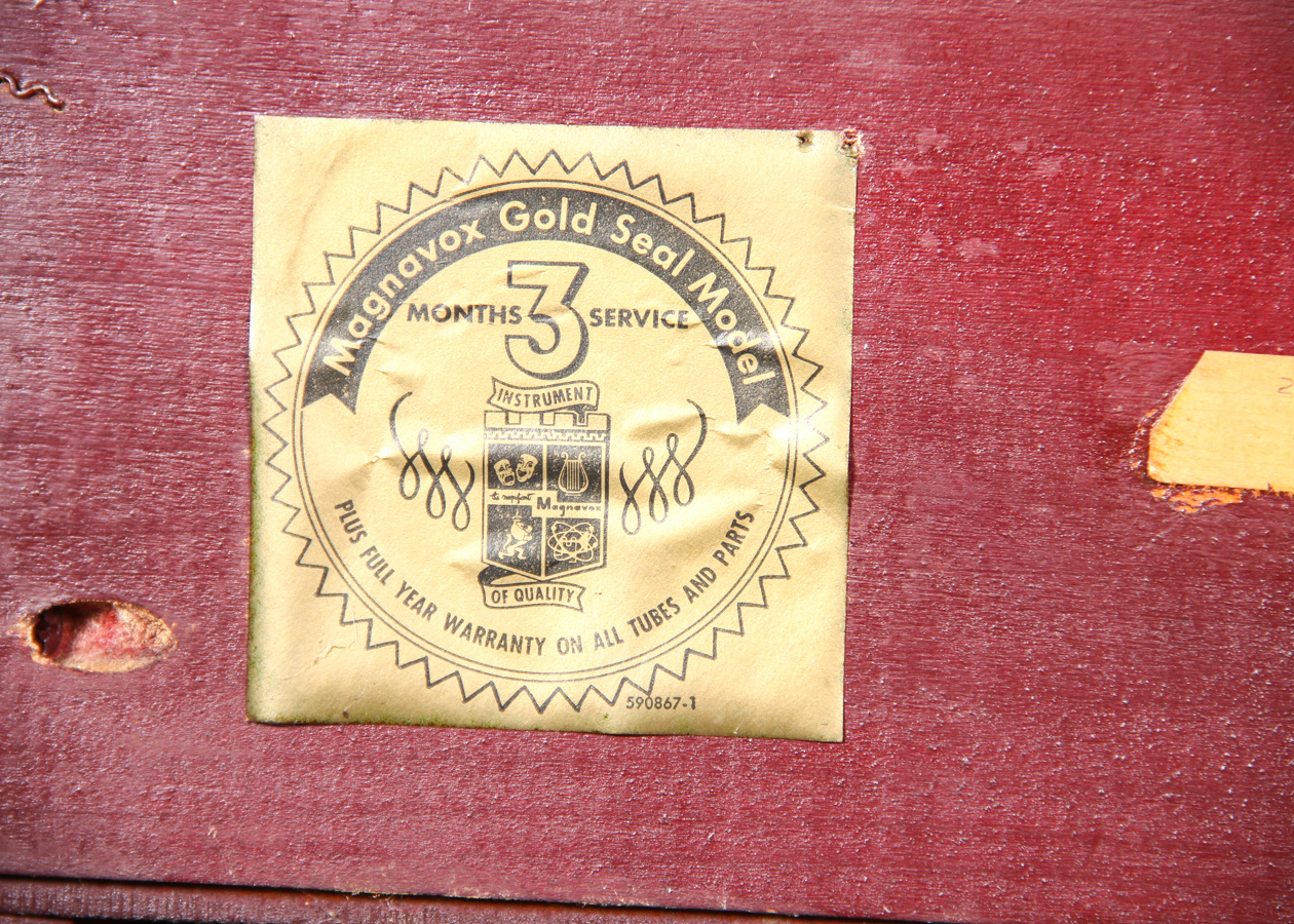 Vintage Wood Magnavox Turntable, Radio, and Speaker Cabinet