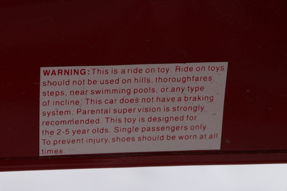 Burns Novelty Fire Truck Pedal Car