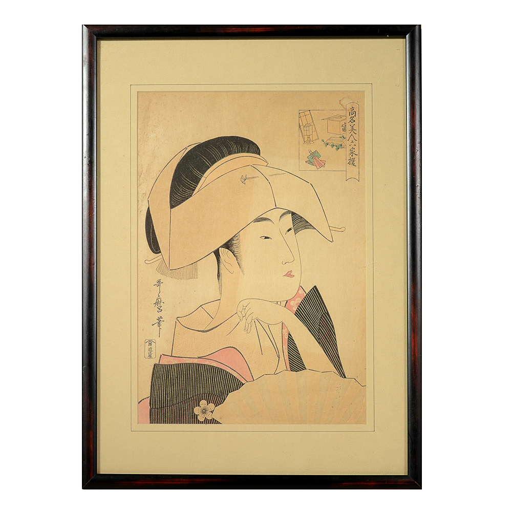 Kitagawa Utamaro Ukiyo-e Woodblock "Tomimoto Toyohina"