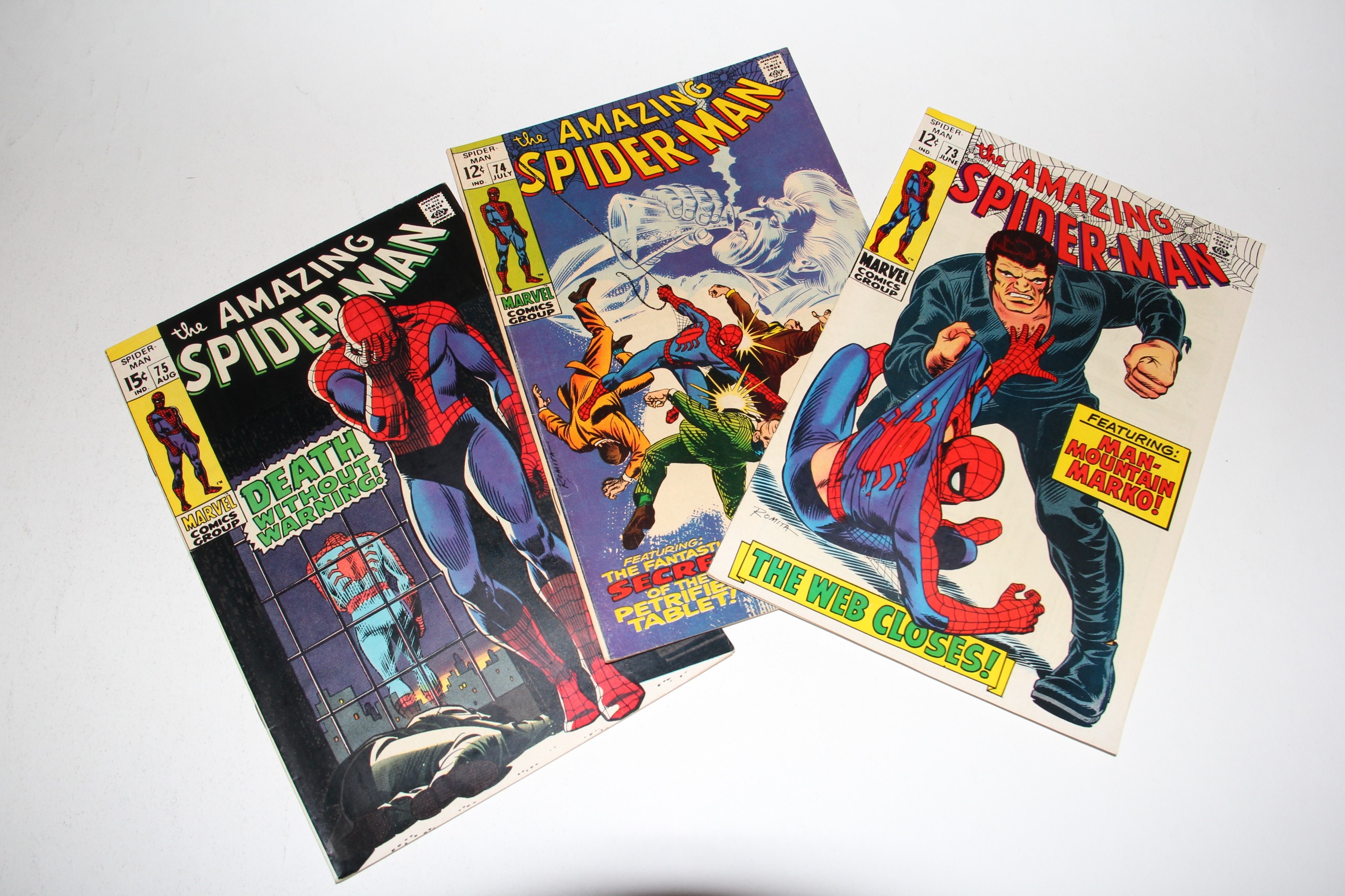 Marvel's Amazing Spider-Man Comic Books Issues 71-75 Featuring First Appearance of Silvermane and Man Mountain Marko