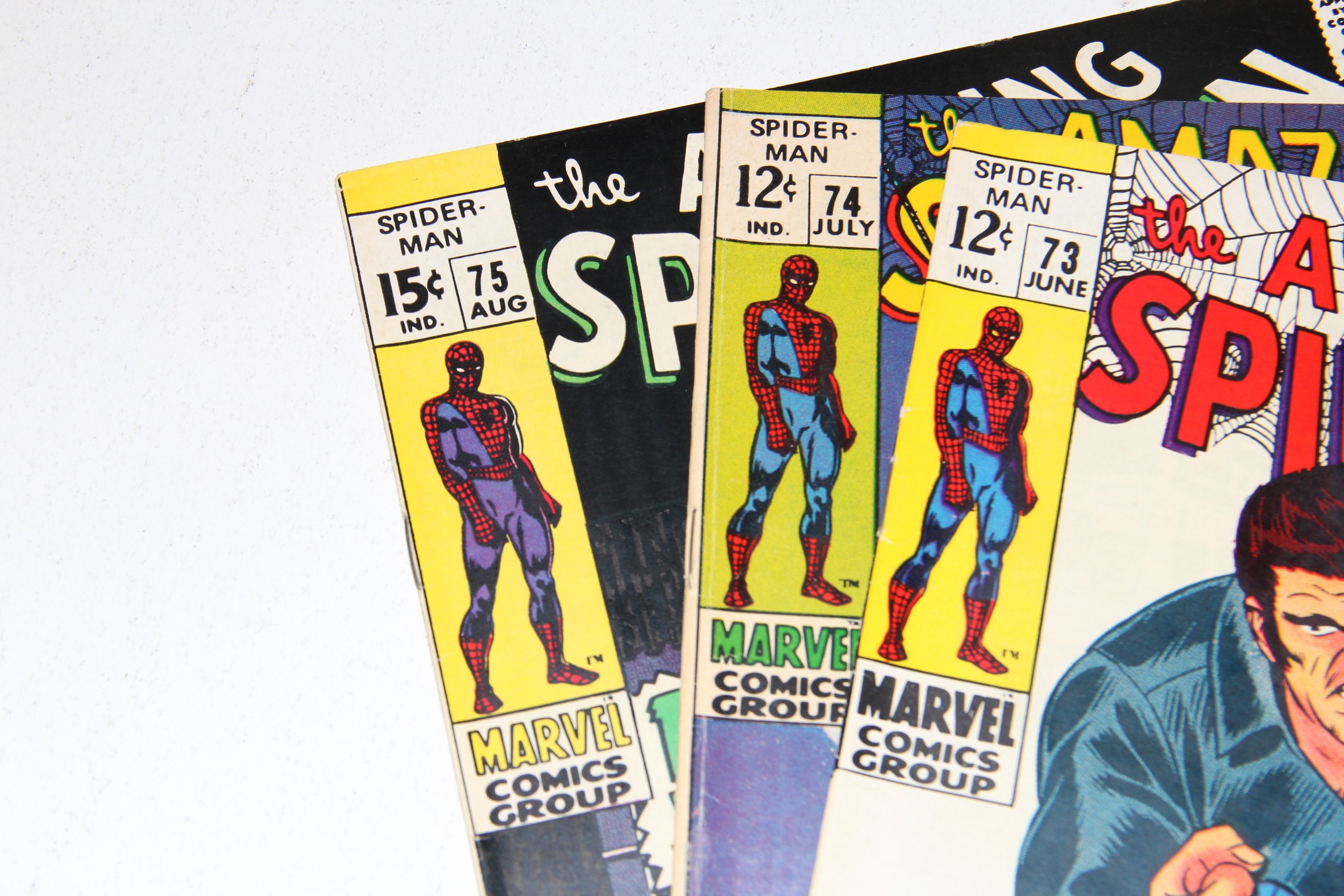 Marvel's Amazing Spider-Man Comic Books Issues 71-75 Featuring First Appearance of Silvermane and Man Mountain Marko