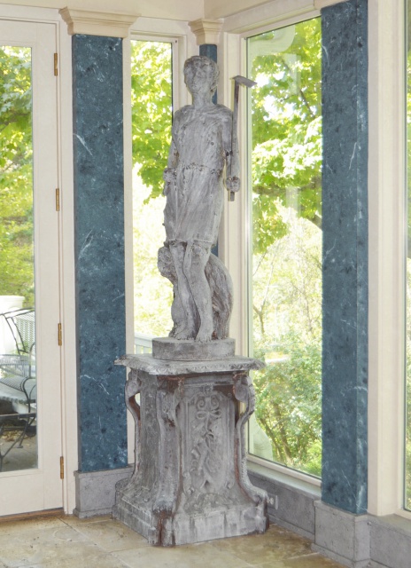 Cast Iron Figural Pedestal Garden Statue