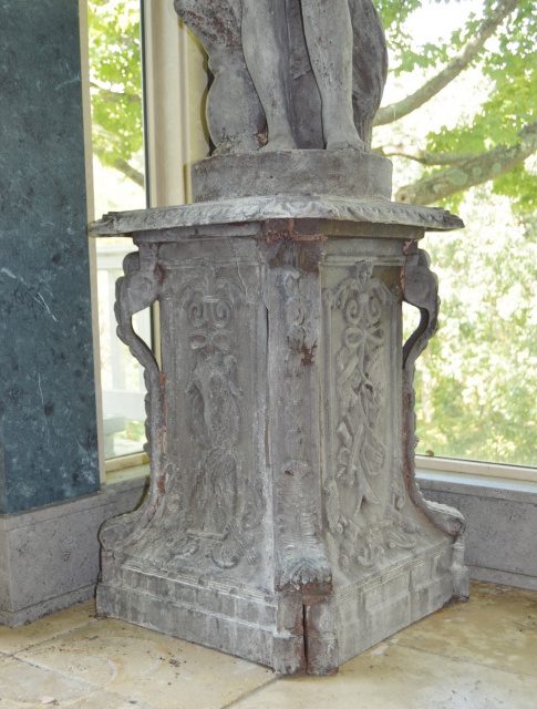 Cast Iron Figural Pedestal Garden Statue