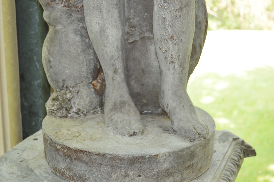 Cast Iron Figural Pedestal Garden Statue