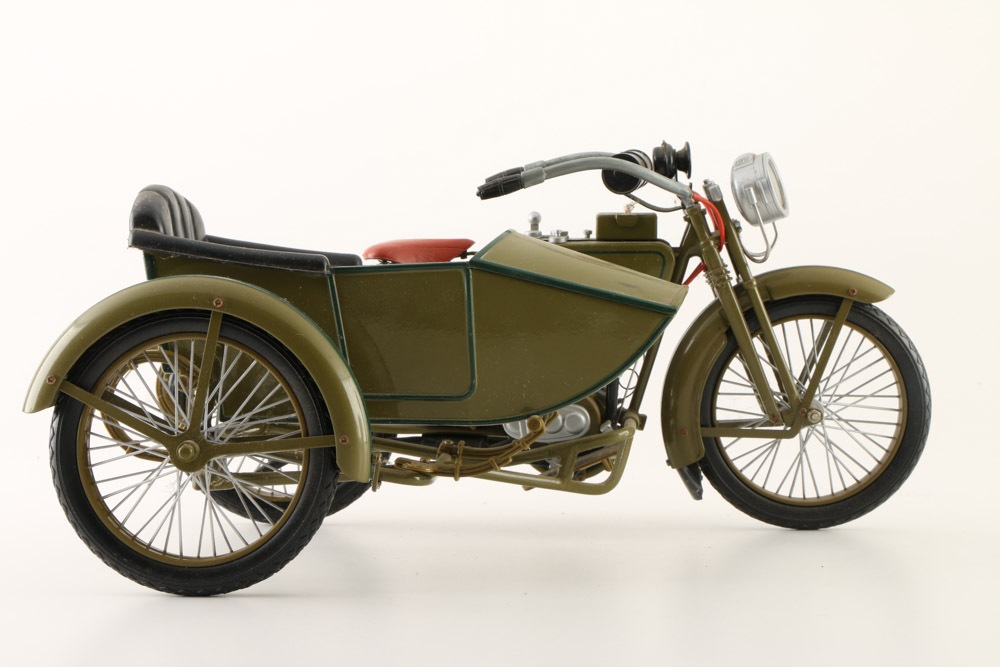 1917 Harley Davidson Motorcycle with Sidecar Die-Cast