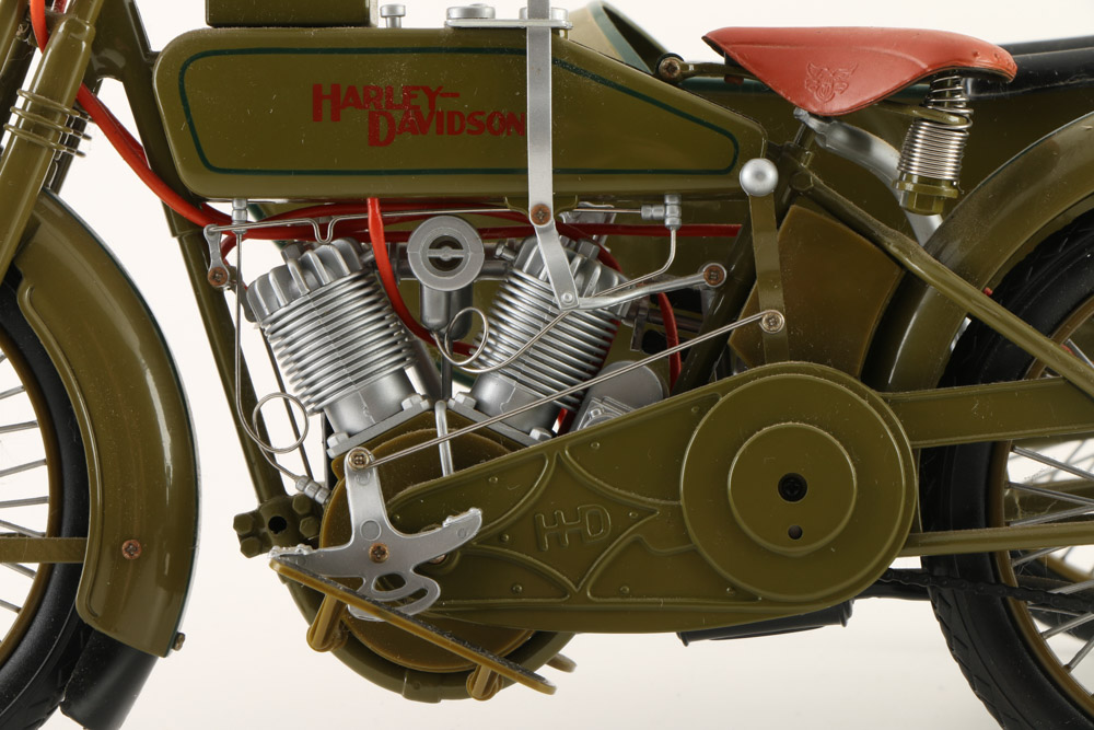 1917 Harley Davidson Motorcycle with Sidecar Die-Cast