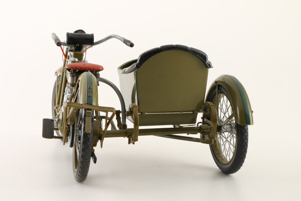 1917 Harley Davidson Motorcycle with Sidecar Die-Cast