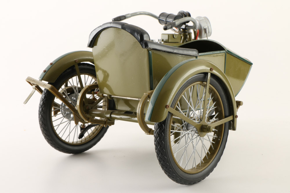 1917 Harley Davidson Motorcycle with Sidecar Die-Cast