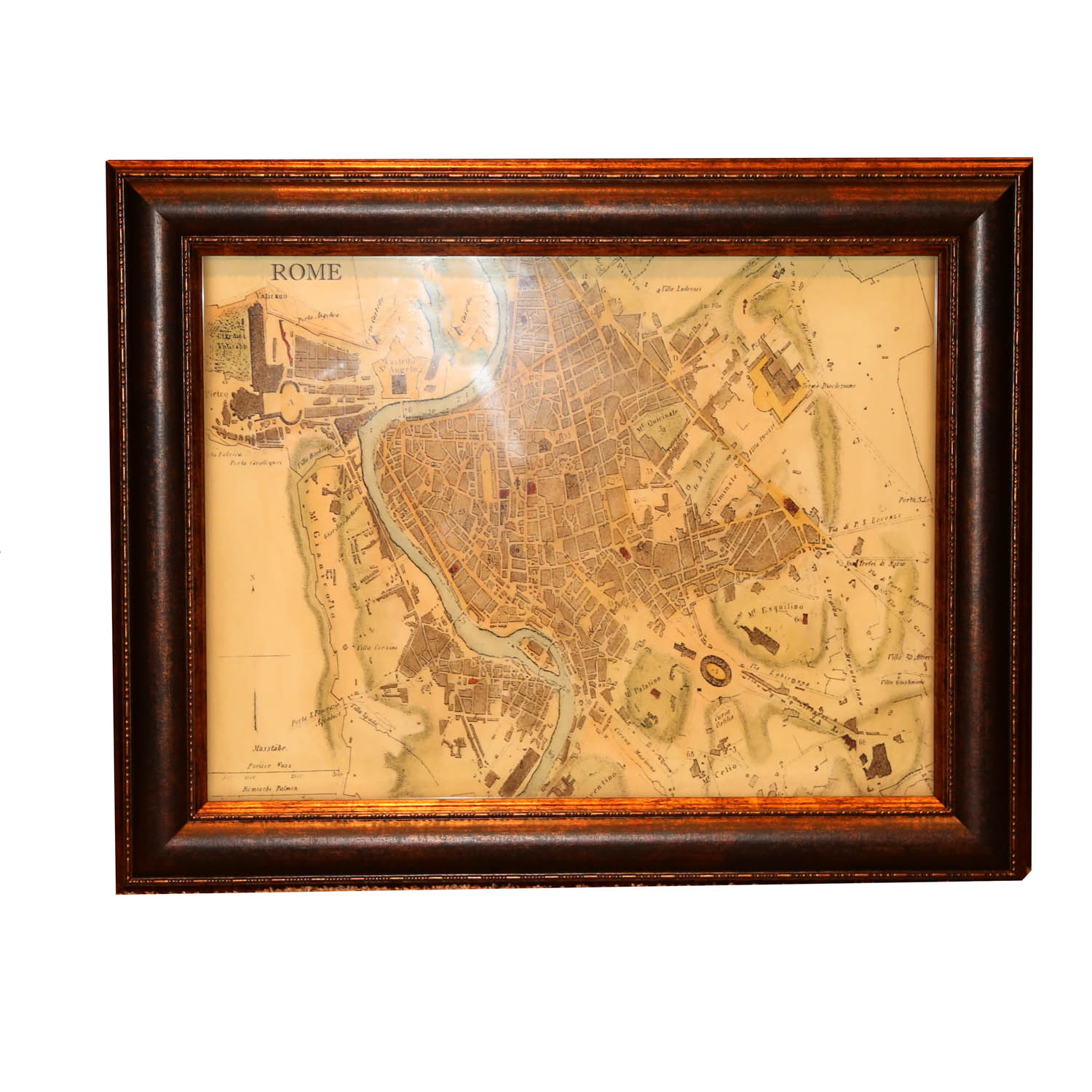 Historical Map of Rome in 1858 by Frontgate