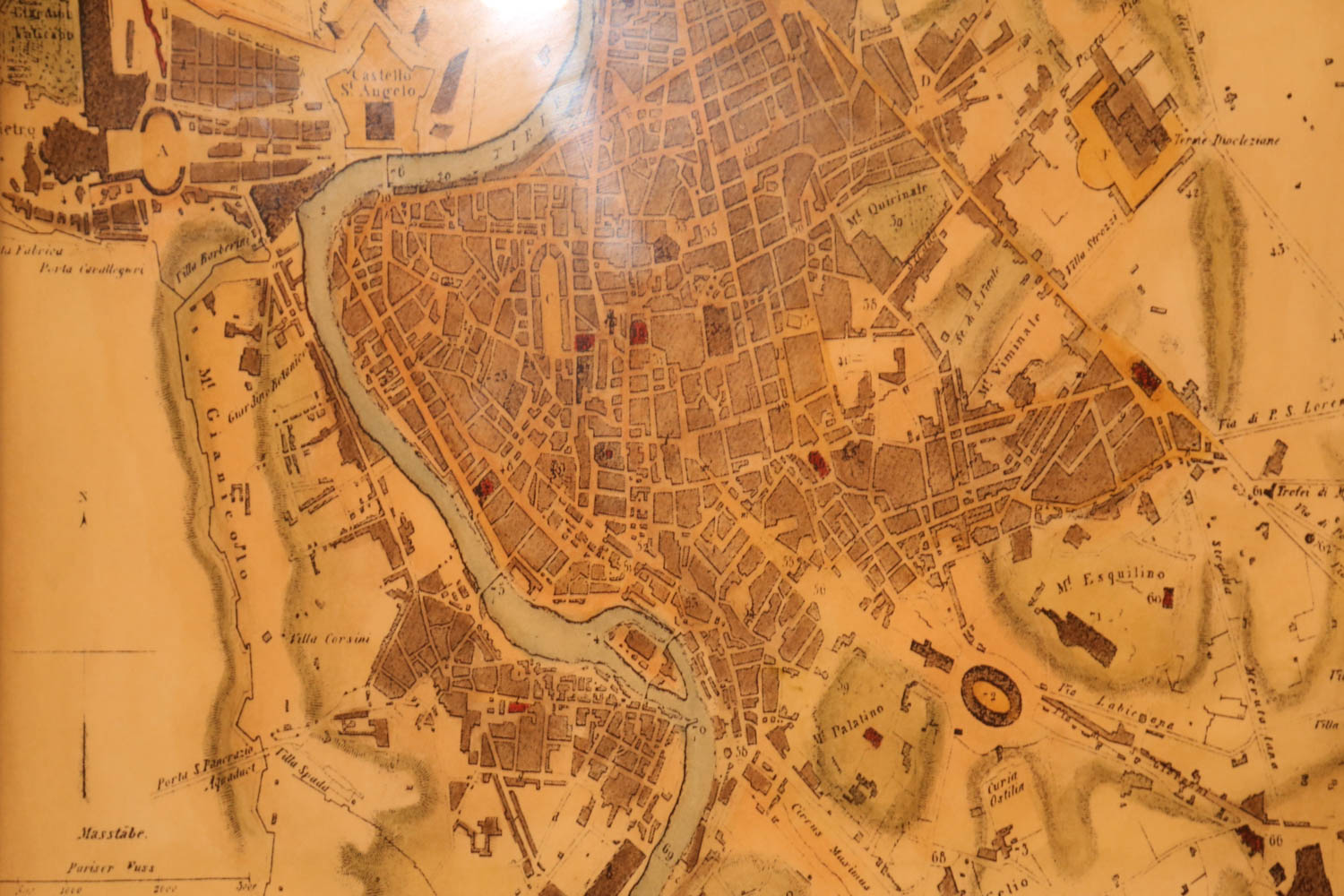 Historical Map of Rome in 1858 by Frontgate
