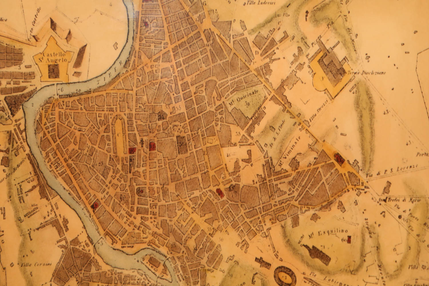 Historical Map of Rome in 1858 by Frontgate