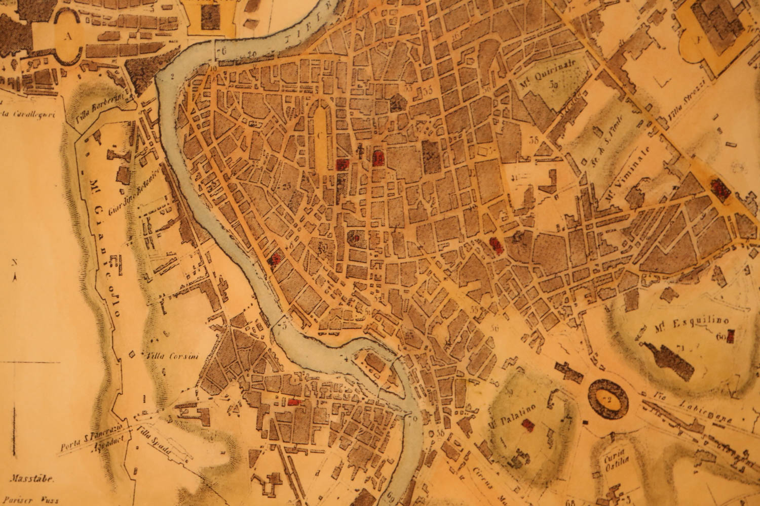 Historical Map of Rome in 1858 by Frontgate