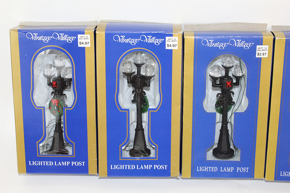 Large Collection of Christmas Village Miniature Street Lights