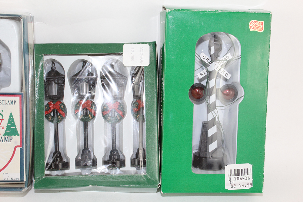 Large Collection of Christmas Village Miniature Street Lights