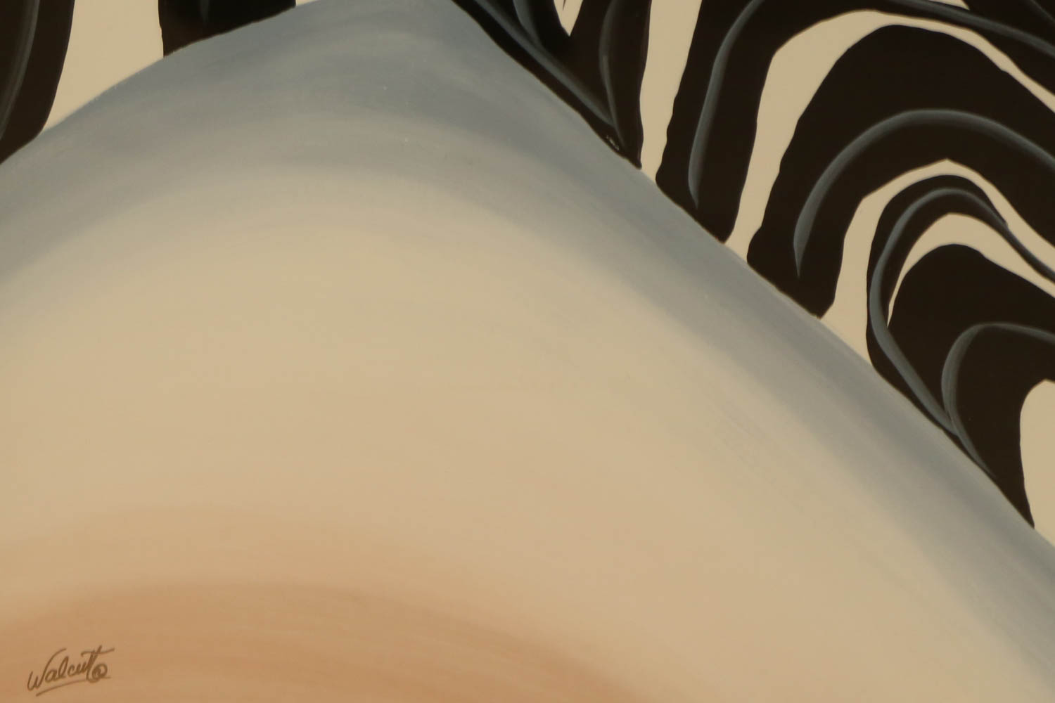 Frank Walcutt Acrylic Zebra Painting