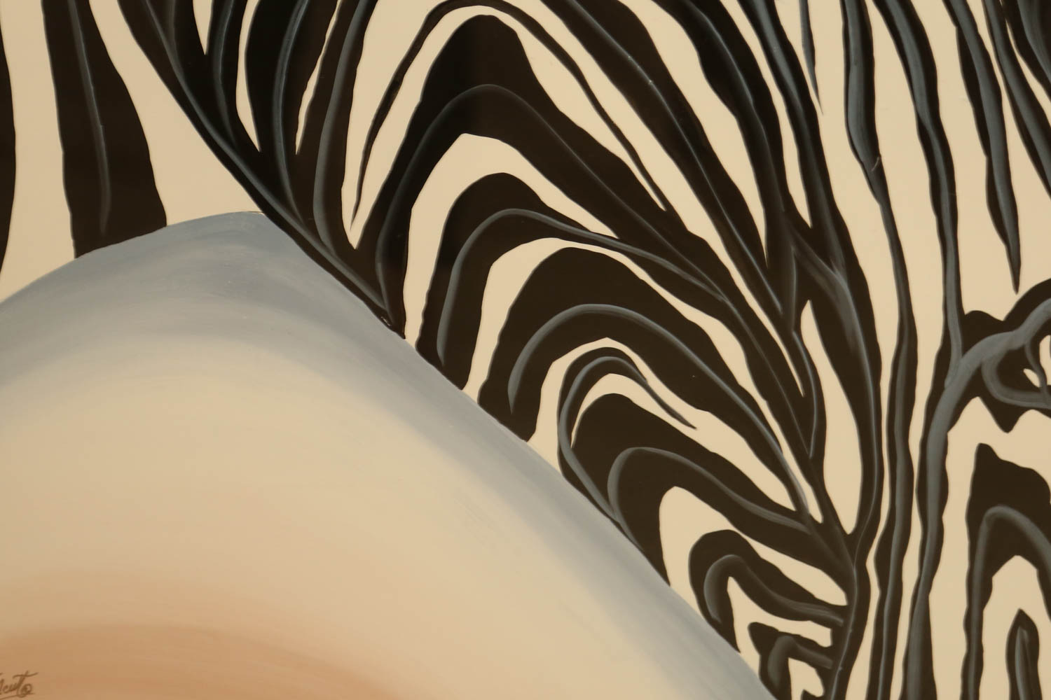 Frank Walcutt Acrylic Zebra Painting