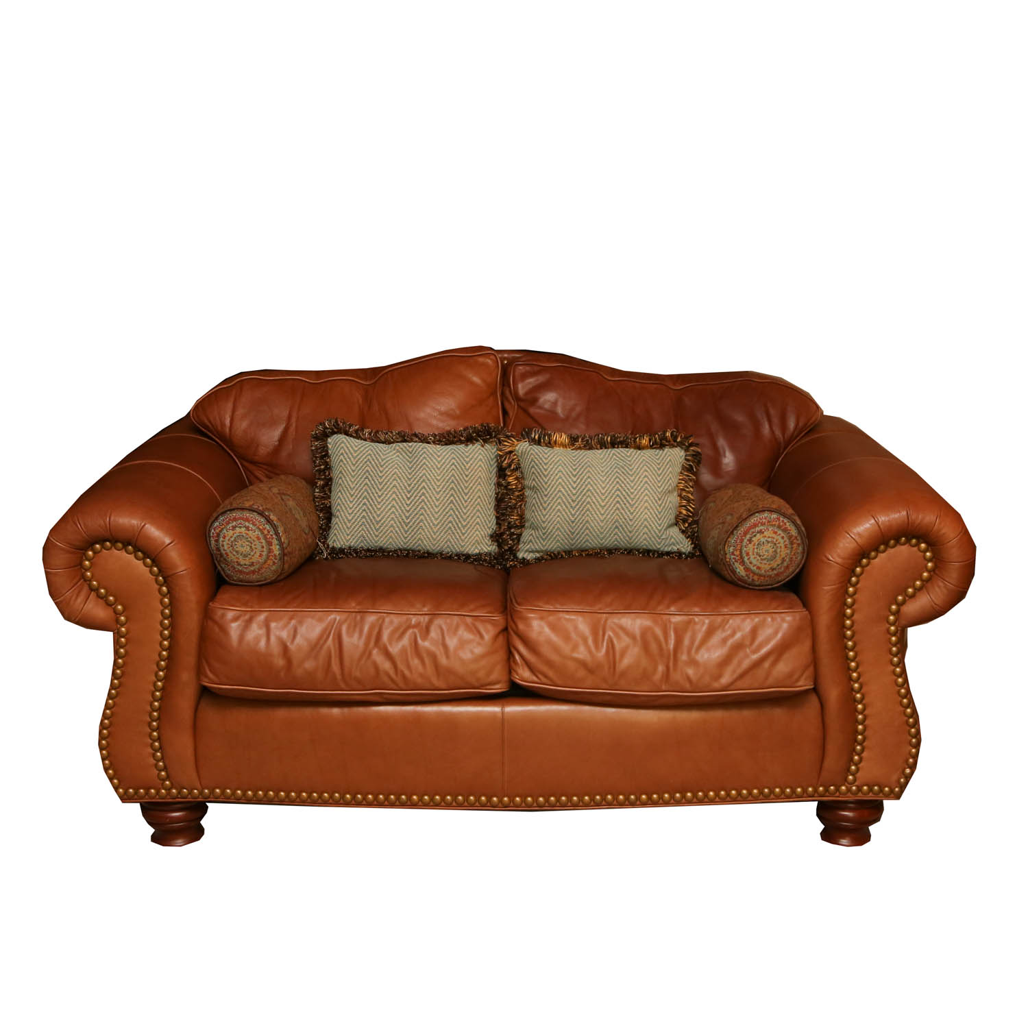 Thomasville Tan Leather Loveseat