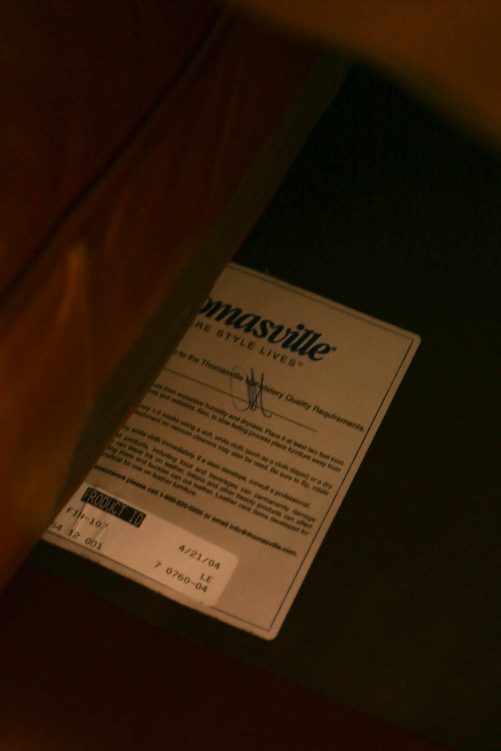 Thomasville Tan Leather Loveseat