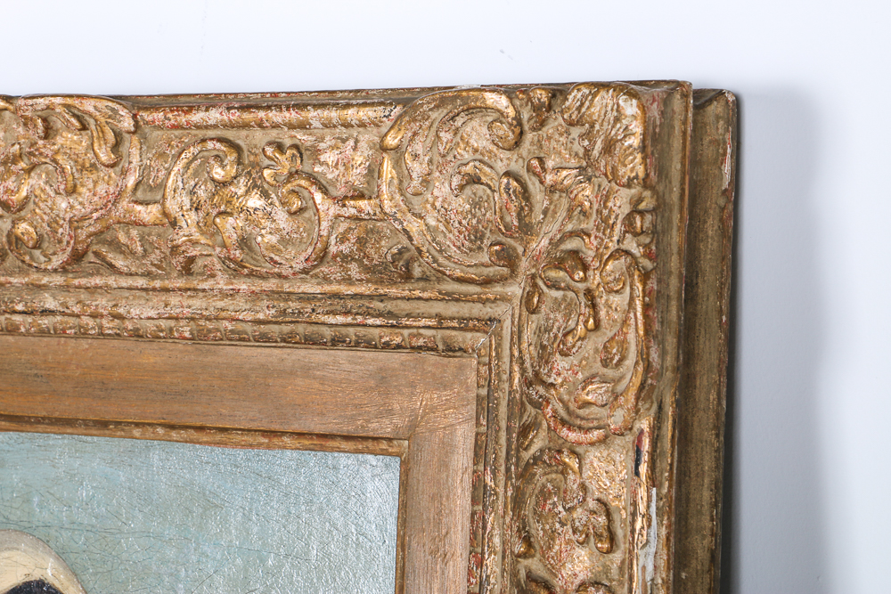 Original Portrait of a Girl with Egg Basket Attributed to Thomas Jones Barker