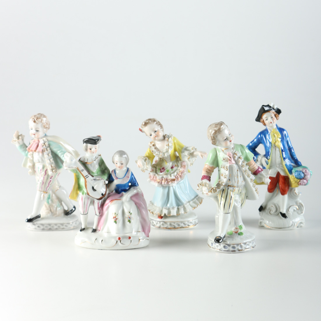 Five Victorian Themed Porcelain Figurines