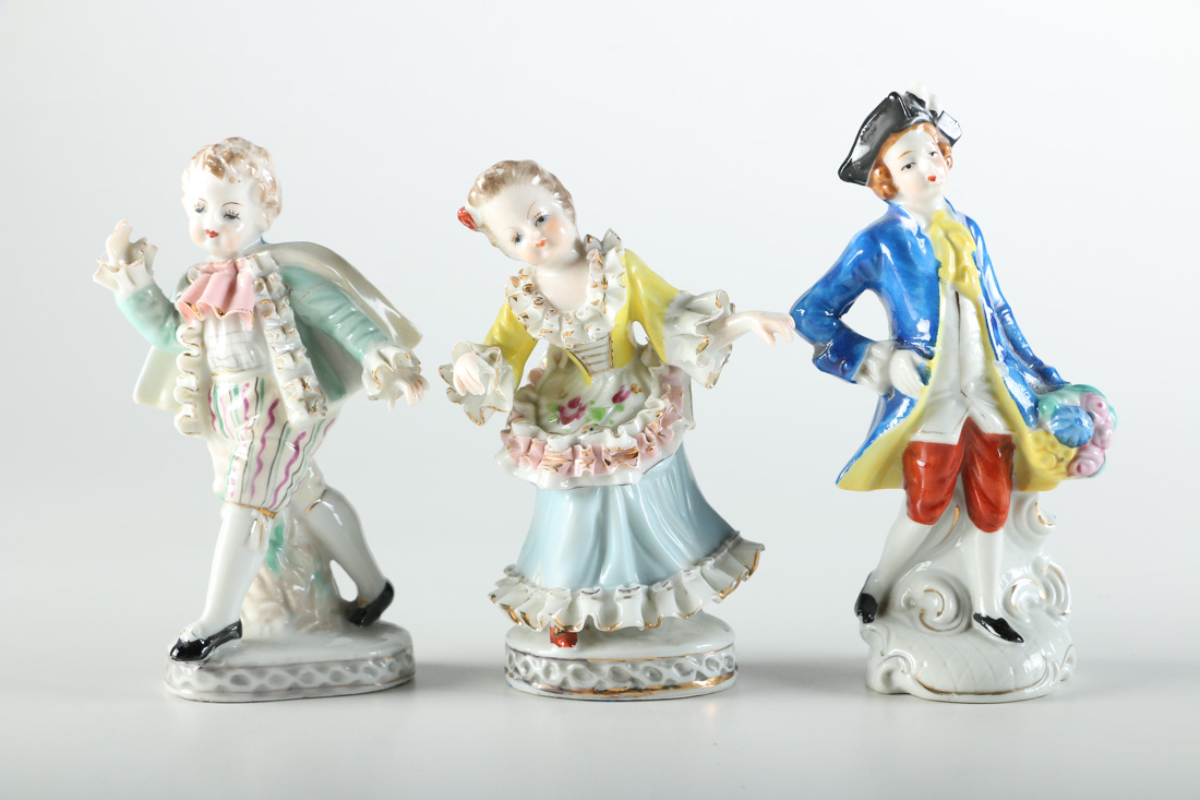 Five Victorian Themed Porcelain Figurines