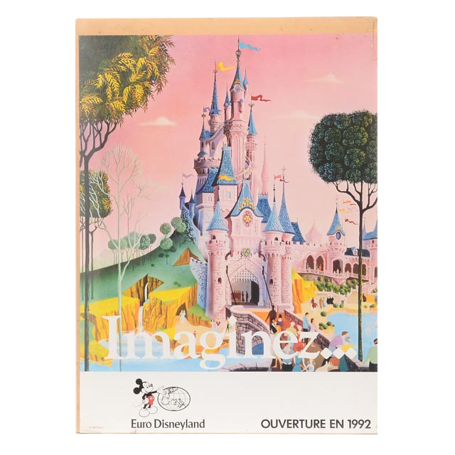 1989 Offset Lithograph Poster for Euro Disneyland Opening