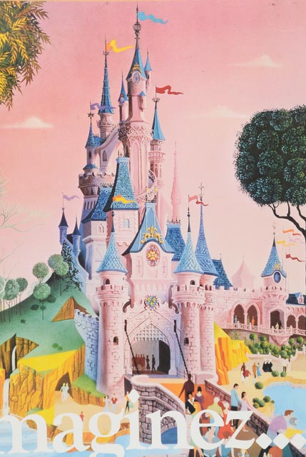1989 Offset Lithograph Poster for Euro Disneyland Opening