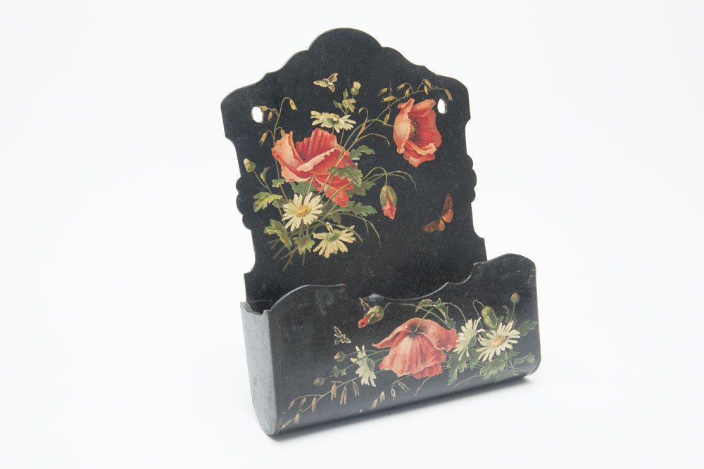 Victorian Paper Mache Wall Pocket