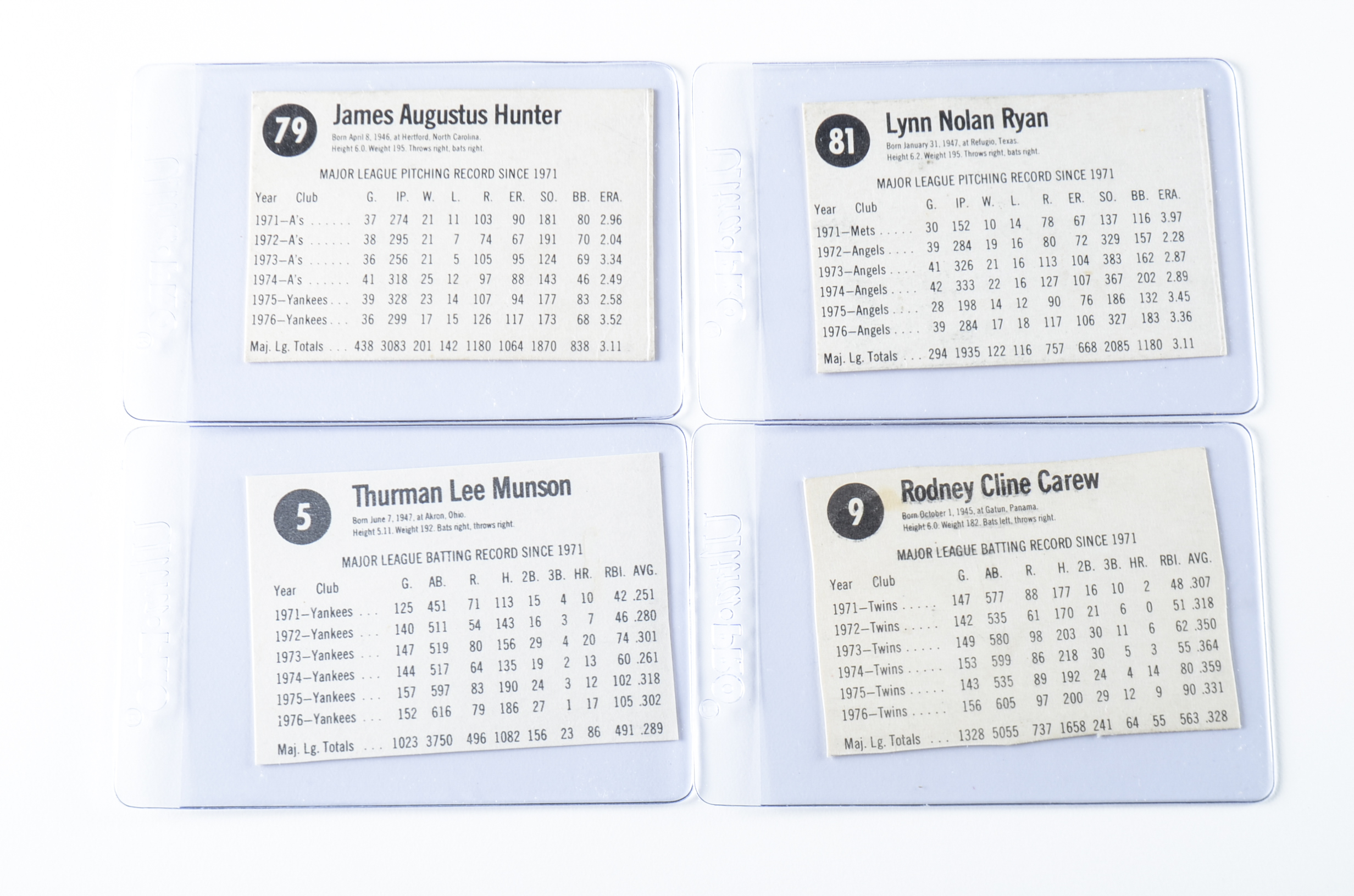 Eighty Three 1977 American League Hostess Baseball Cards