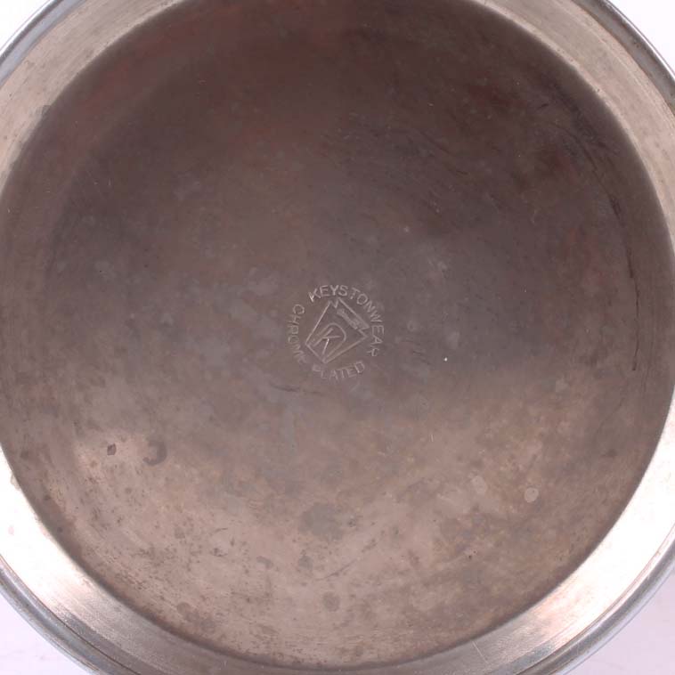 Keystoneware Chrome Plated Carafé and Three Goblets