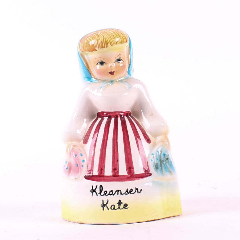 1950's Napco "Kleanser Kate" Ceramic Soap Shaker