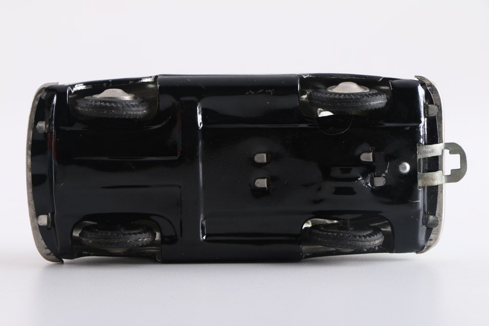 Vintage Tin Toy Car and House Trailer