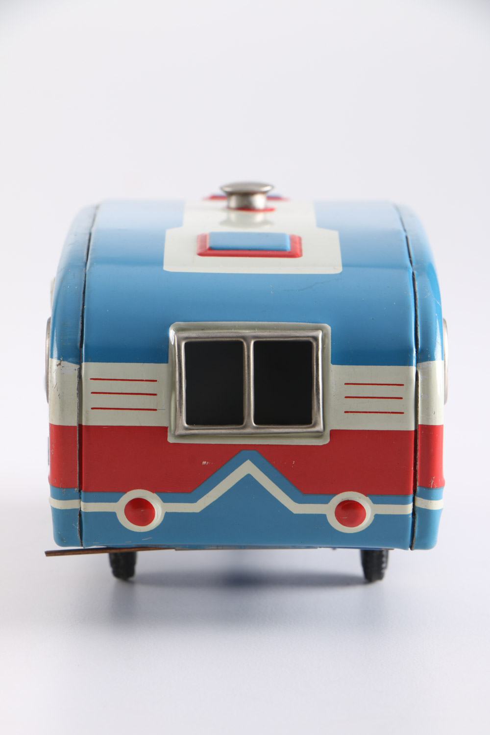 Vintage Tin Toy Car and House Trailer