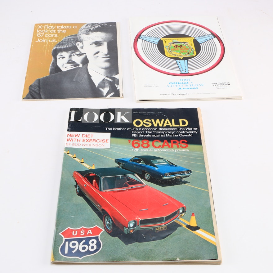 1966 Official Auto Show Annual with Look Magazine X-Ray Magazine Automotive Preview Issues