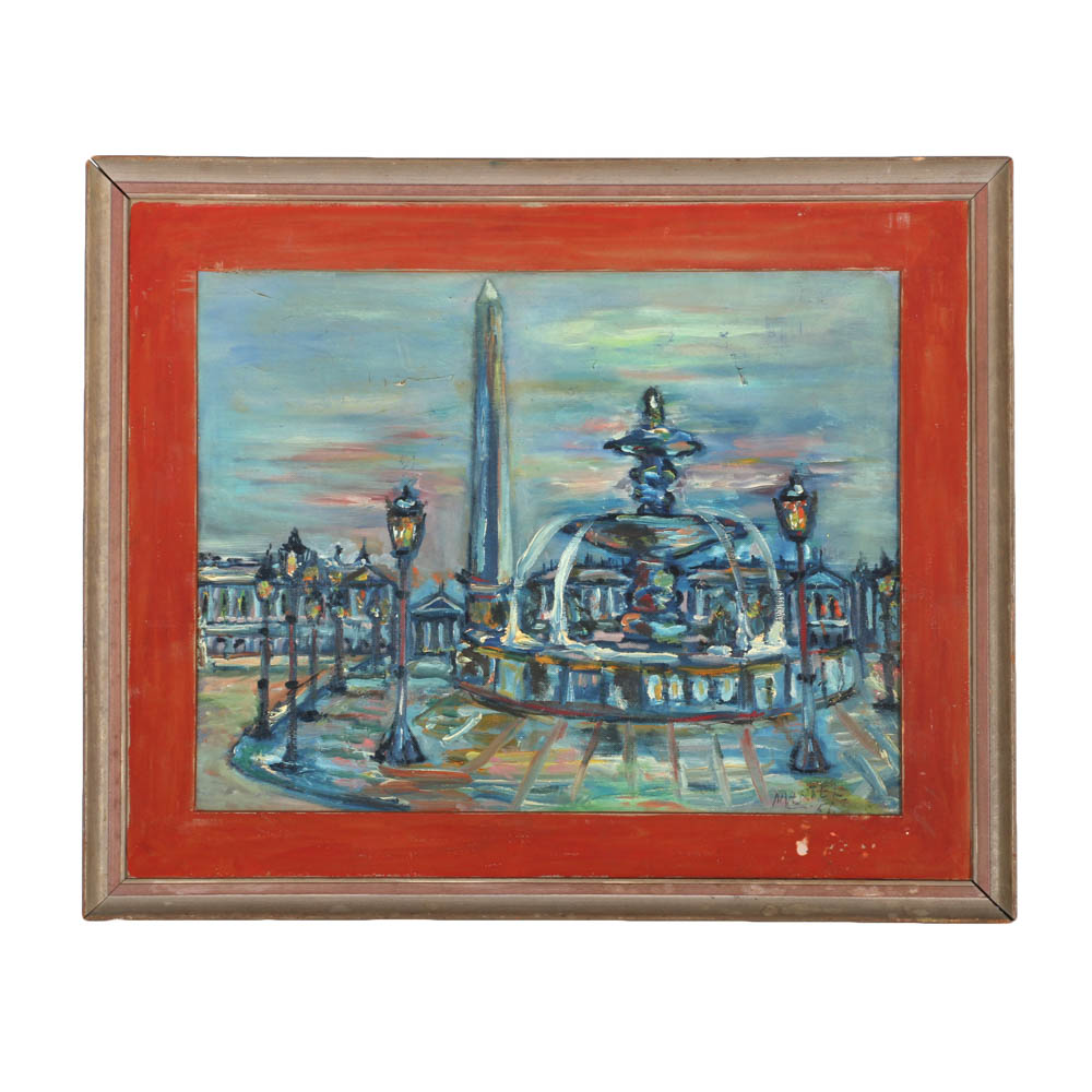 Fountain and Luxor Obelisk Painting