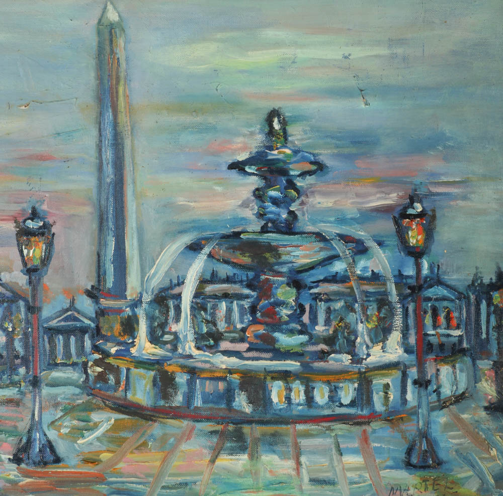 Fountain and Luxor Obelisk Painting