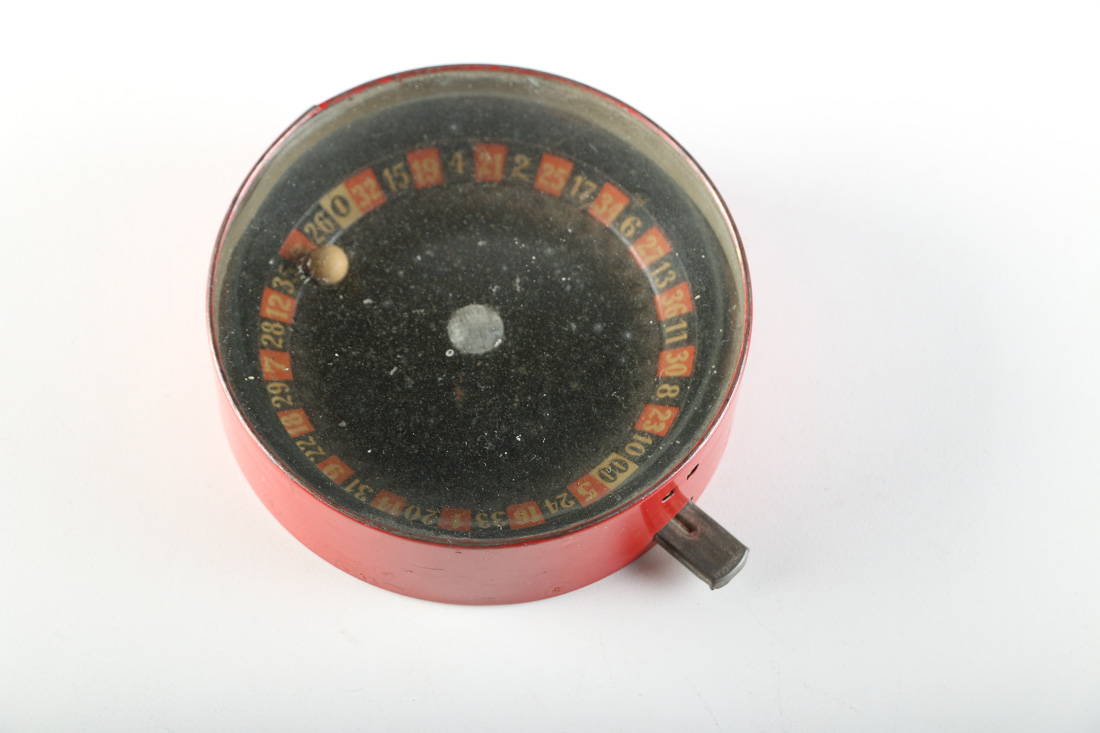 Vintage Roulette Game With Mat Board And Tokens.