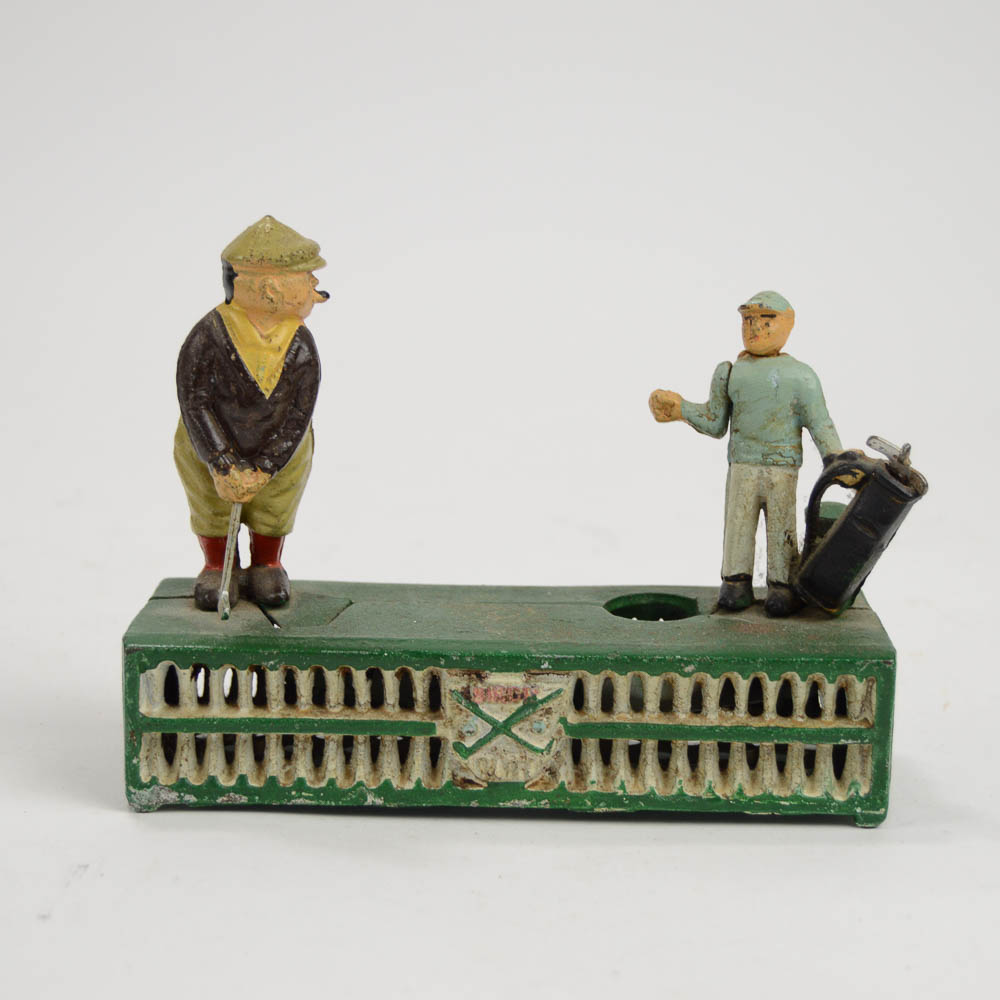 Cast Iron Golf Coin Holder and Picture Frame