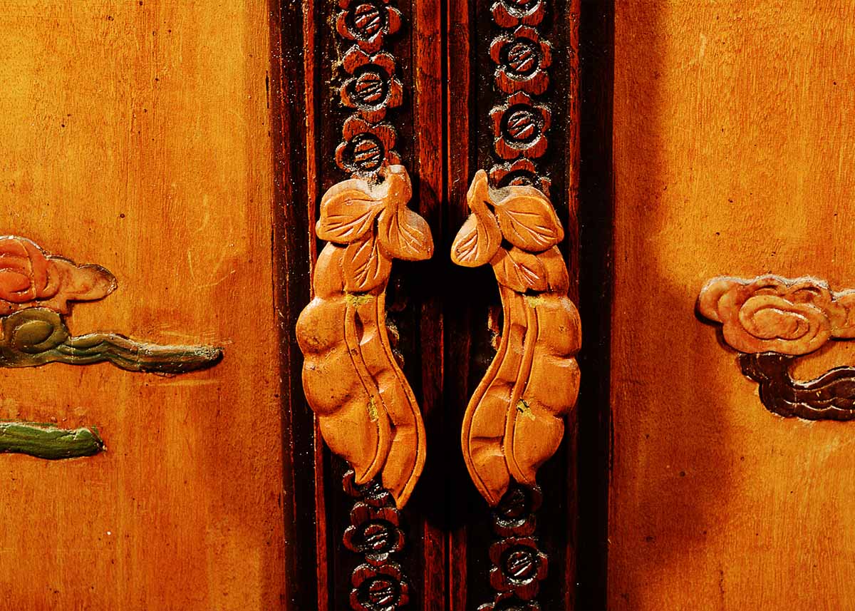 Vintage Chinese Liquor Cabinet with Soapstone Inlay