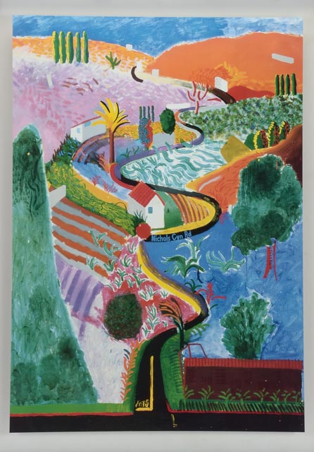 Exhibition Poster for 1988 Metropolitan Museum of Art's "David Hockney: A Retrospective"