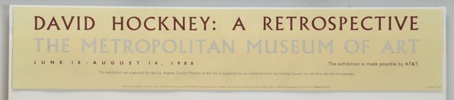 Exhibition Poster for 1988 Metropolitan Museum of Art's "David Hockney: A Retrospective"