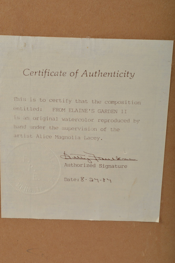 Pair of Floral Watercolor Paintings After Alice Magnolia Lacey