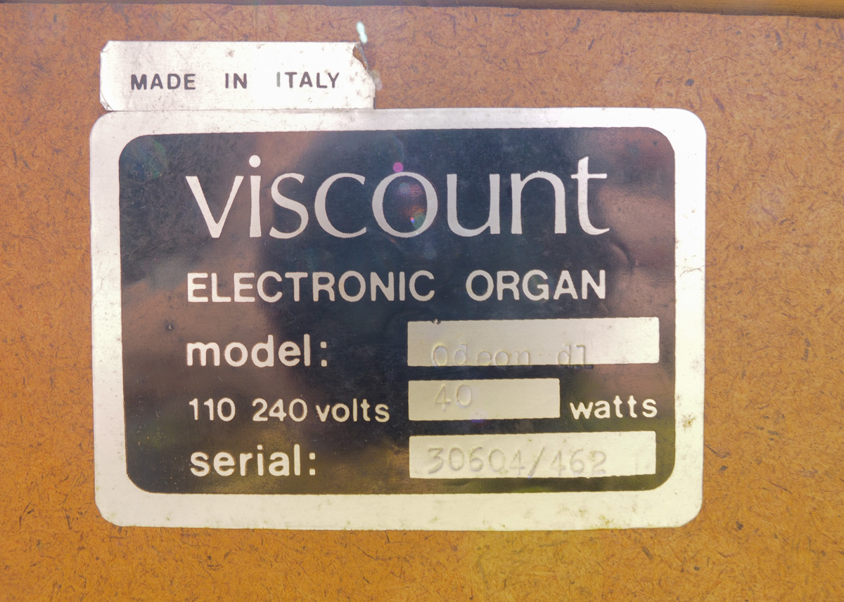 Vintage Viscount Odeon De Luxe Electric Organ