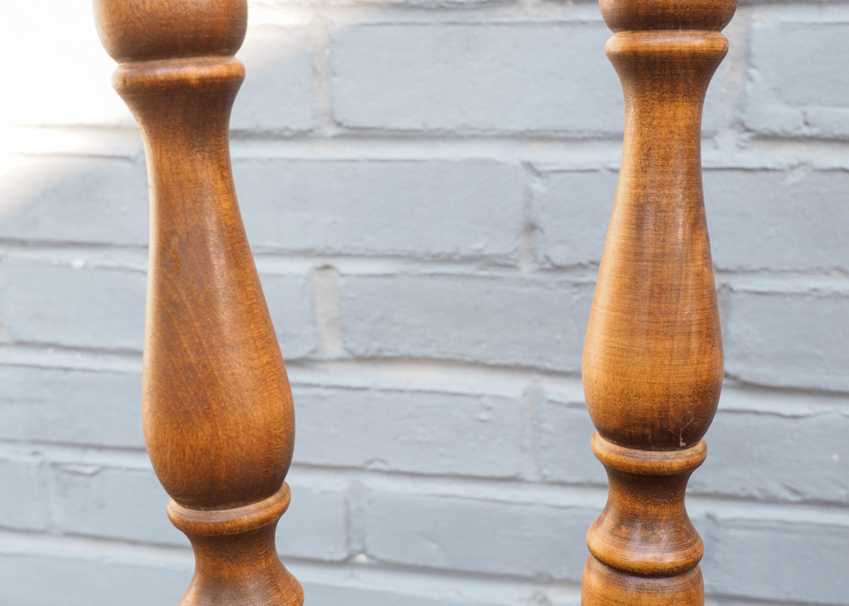 Pair of George B. Bent Captain Style Bar Stools