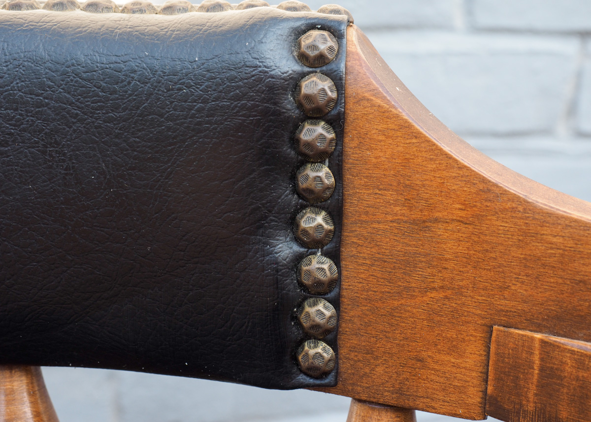 Pair of George B. Bent Captain Style Bar Stools