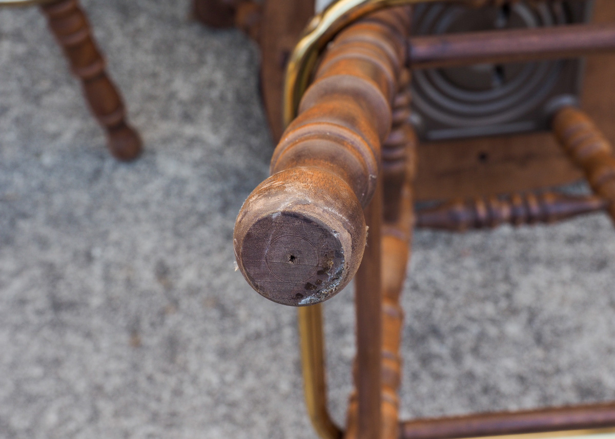 Pair of George B. Bent Captain Style Bar Stools